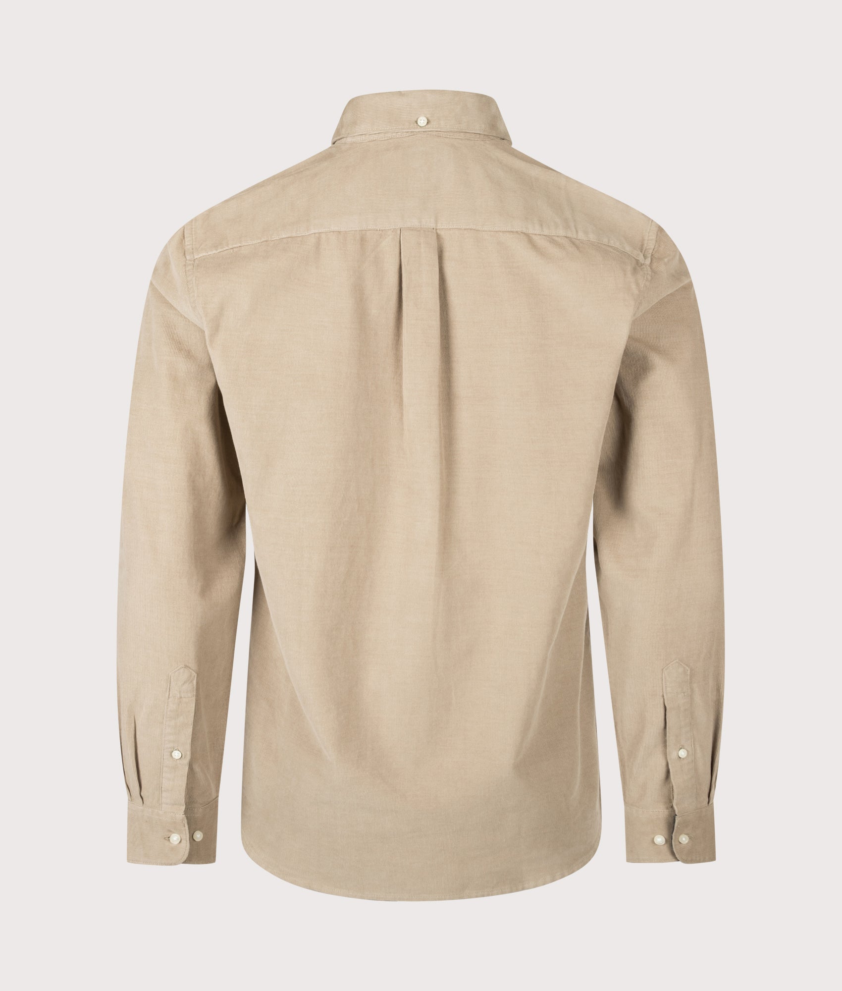 Barbour Lifestyle Ramsey Tailored Shirt in Washed Stone at EQVVS Menswear. Back shot.
