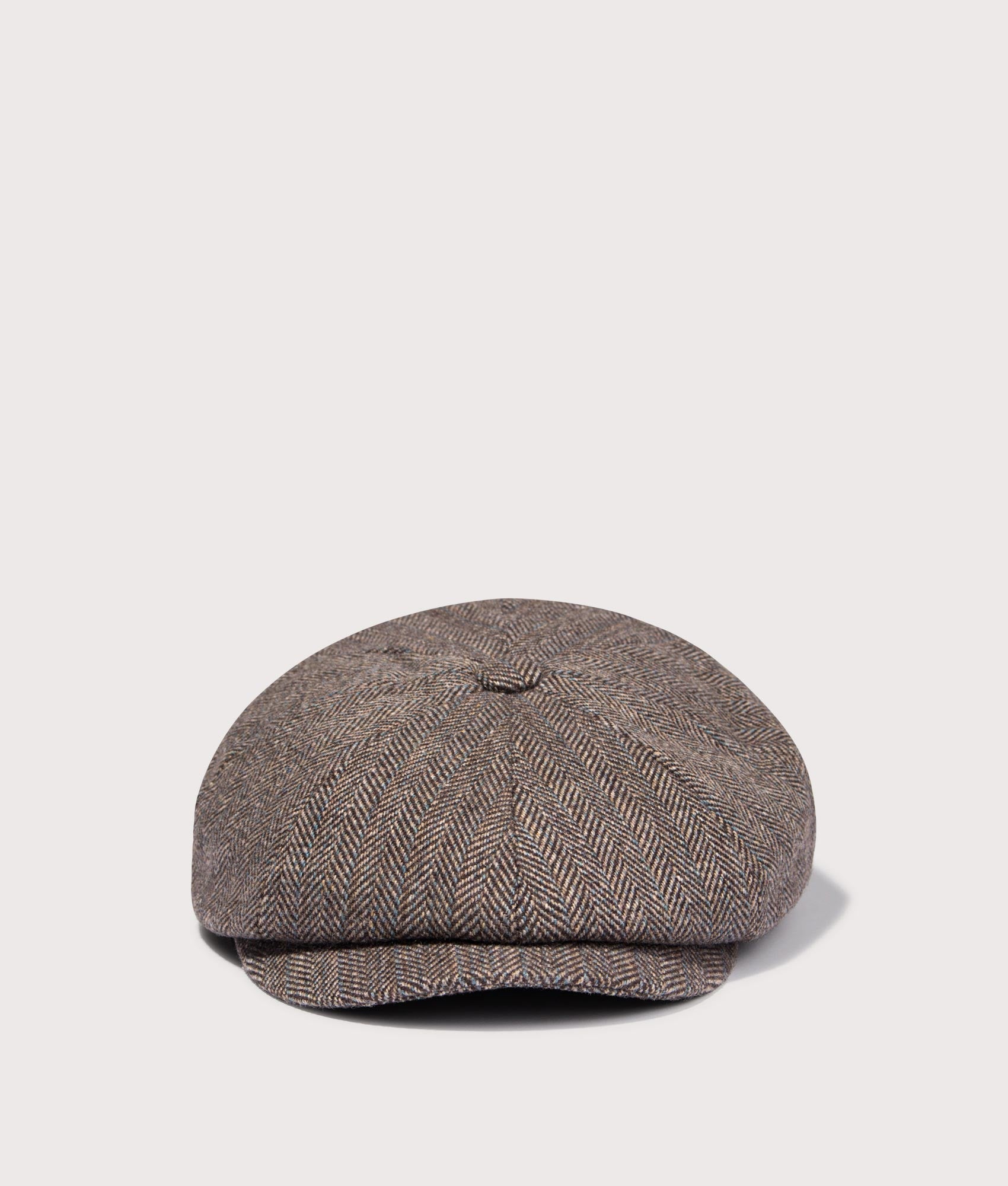 Fyne Baker Boy Cap in Brown | Barbour Lifestyle | EQVVS | Front shot 