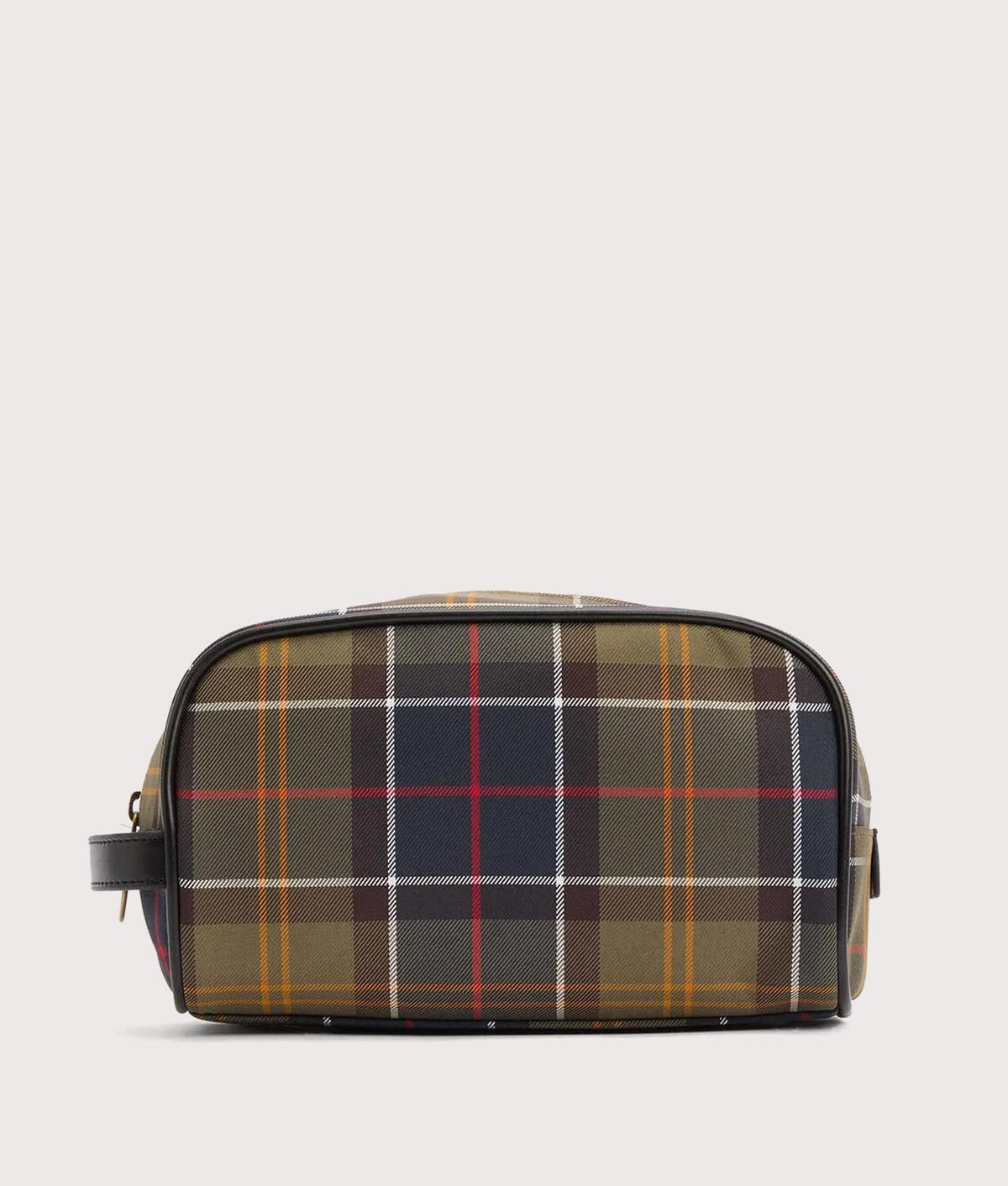 Barbour Lifestyle Tartan Washbag in Classic and Beacon at EQVVS Menswear. Back shot.