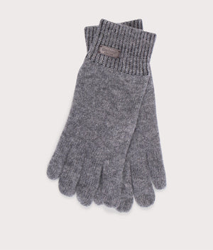 Carlton Beanie and Gloves Gift Set in Grey | Barbour Lifestyle | EQVVS | Gloves shot 