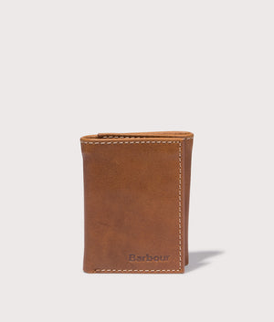 Bywell Leather Bi Fold Wallet by Barbour in Heritage Brown. Shot by EQVVS. Front shot II.