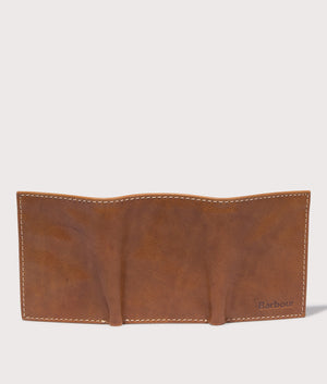 Bywell Leather Bi Fold Wallet by Barbour in Heritage Brown. Shot by EQVVS. Back shot.