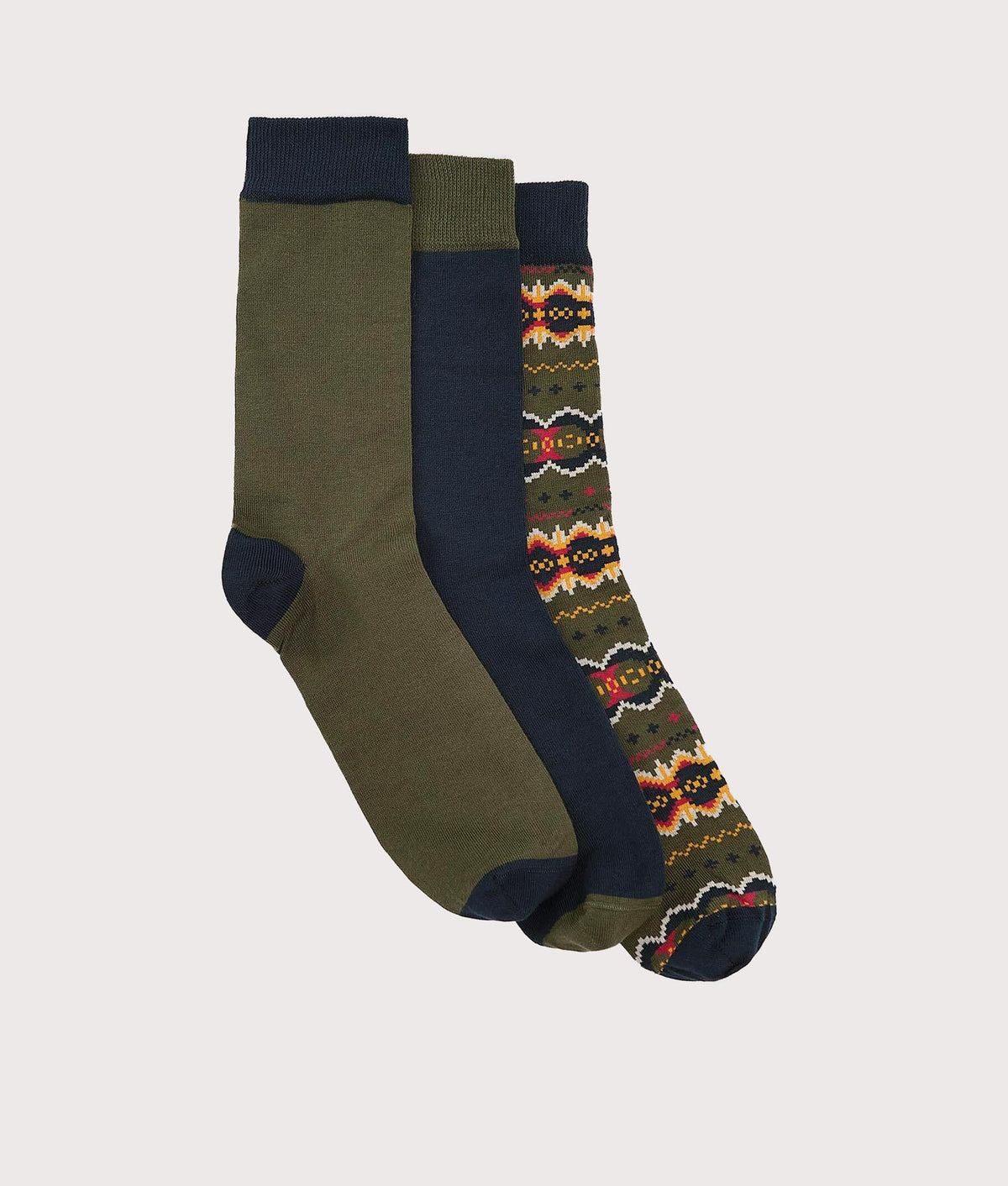 Barbour Lifestyle Case Fair Isle Socks Gift Box in Classic Tartan at EQVVS Menswear. Front shot.