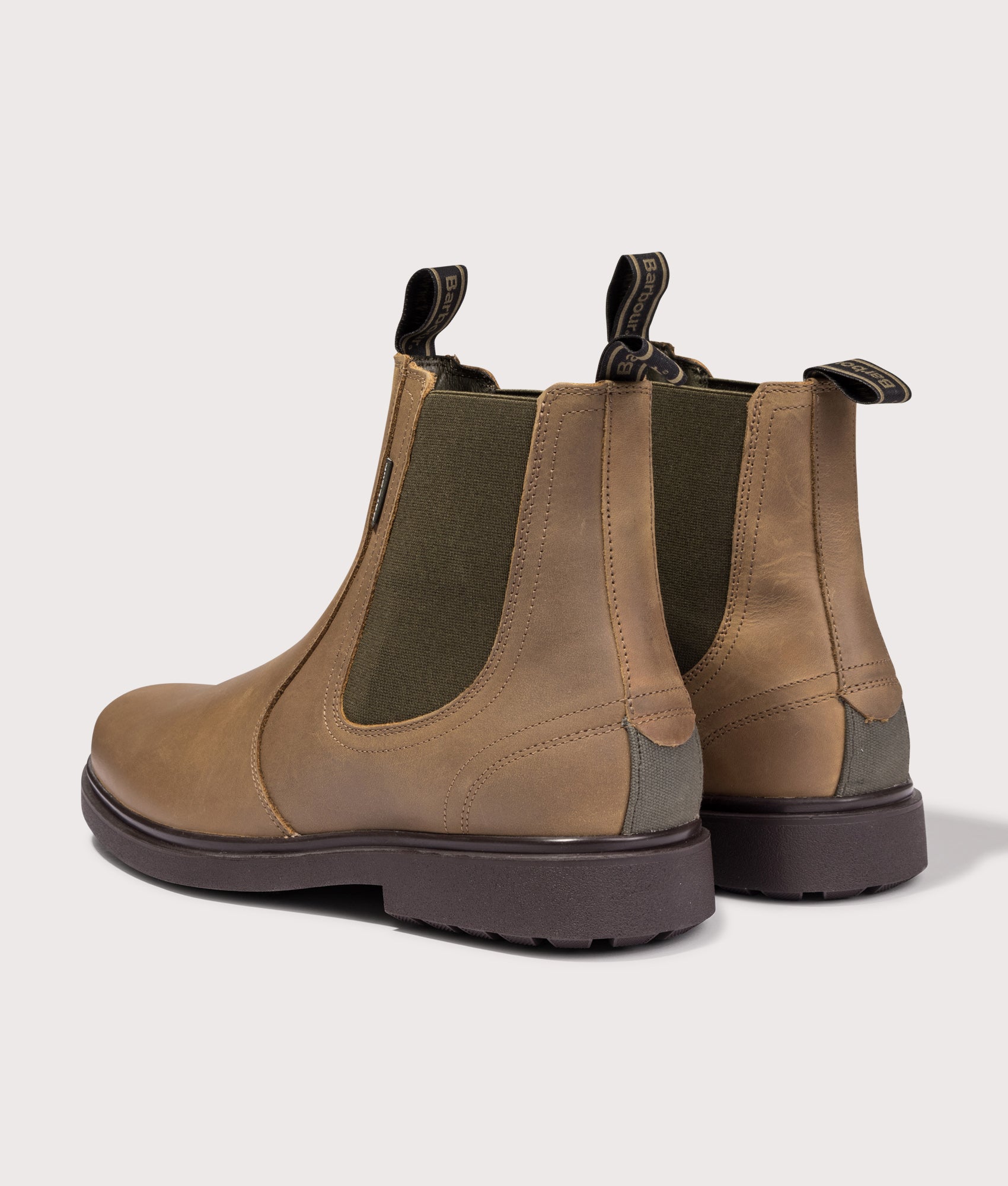 Hale Chelsea Boots in Tan | Leather | Barbour Lifestyle | EQVVS | Back angle shot 