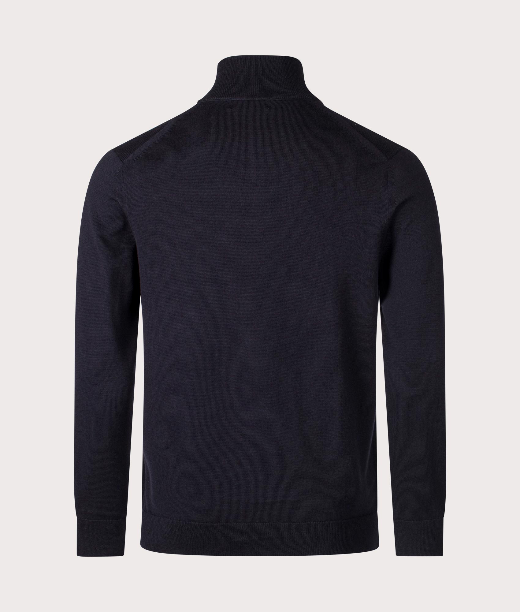 Classic Quarter Zip Jumper in Navy by Fred Perry. EQVVS Menswear Back shot. 