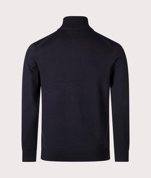 Classic Quarter Zip Jumper in Navy by Fred Perry. EQVVS Menswear Back shot. 