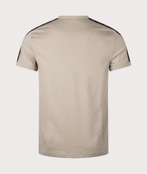 Contrast Tape Ringer T-Shirt in Warm Grey Brick by Fred Perry. EQVVS Back Angle Shot.