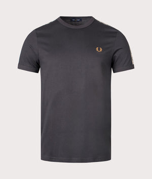 Contrast Tape Ringer T-Shirt in Anthracite by Fred Perry. EQVVS front shot