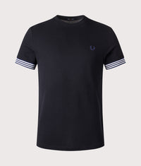 Striped Cuff T-Shirt: 102 Black 