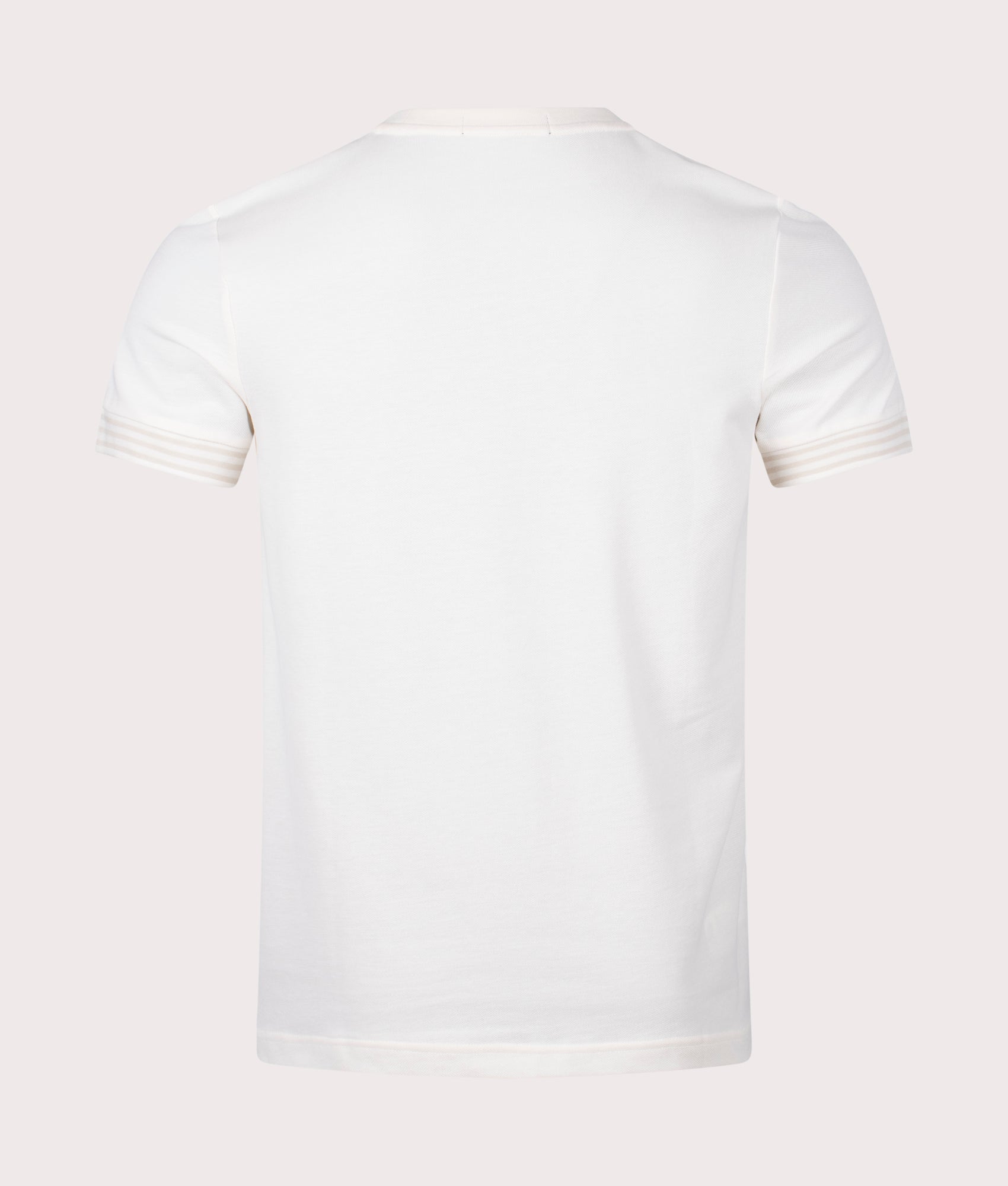 Fred Perry Striped Cuff T-Shirt Ecru Back Shot EQVVS