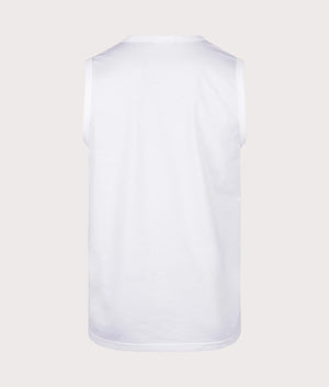 Crew Neck Vest in White by Fred Perry. EQVVS Back Angle Shot.
