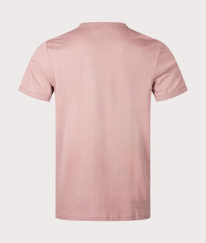 Ringer T-Shirt in Dark Pink Black by Fred Perry. EQVVS Back Angle Shot.