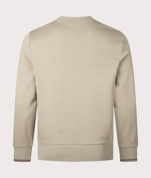 Crew Neck Sweatshirt in Warm Grey by Fred Perry. EQVVS Back Angle Shot