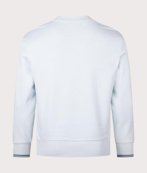 Crew Neck Sweatshirt in Light Ice by Fred Perry. EQVVS Back Angle Shot.