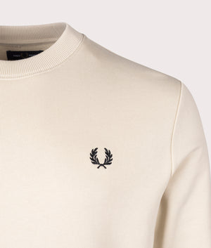 Crew Neck Sweatshirt in Oatmeal | Fred Perry | EQVVS logo shot