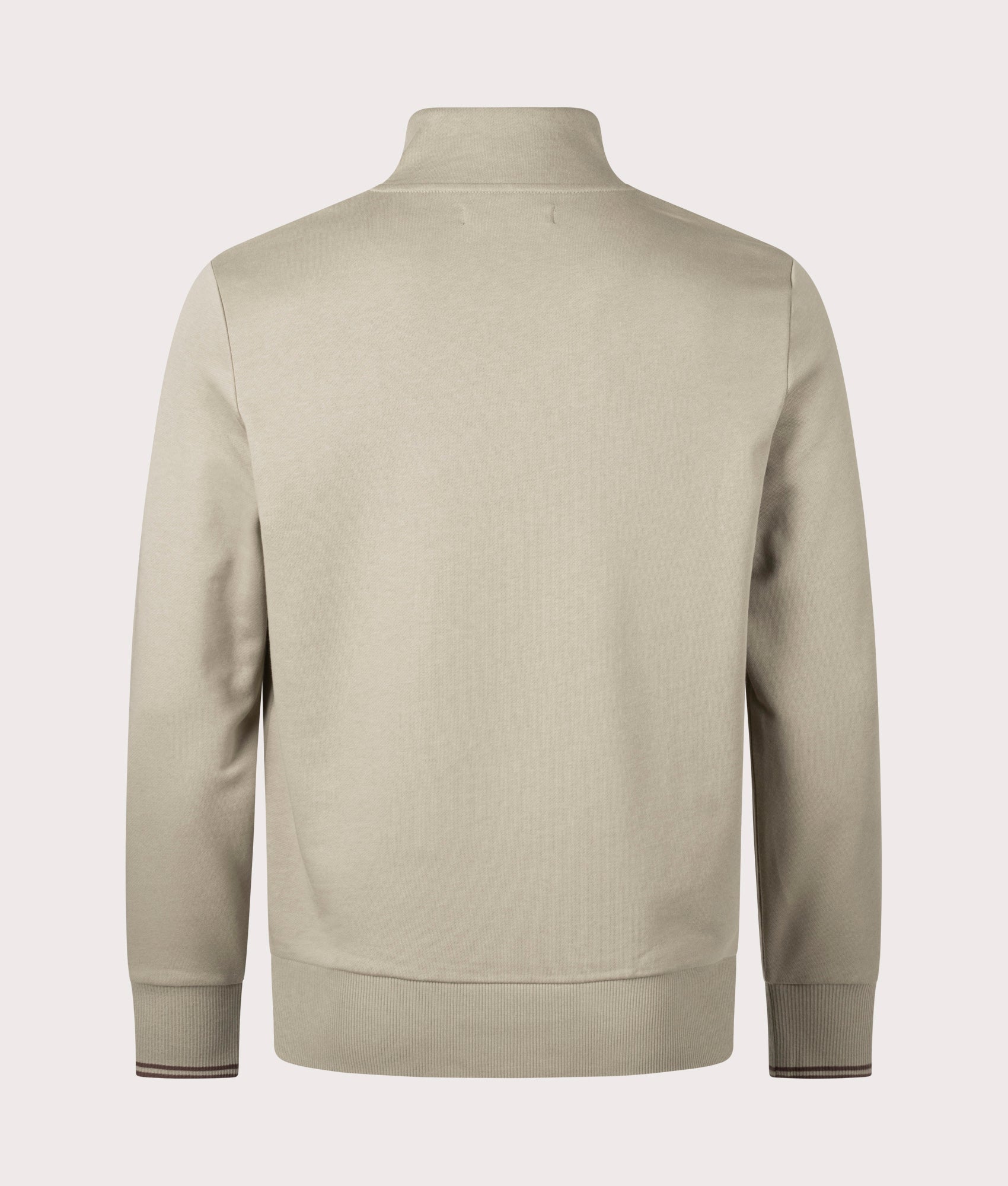 Quarter Zip Sweatshirt Warm Grey & Carrington Road Brick | Fred Perry