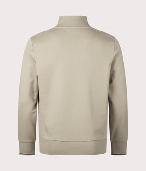 Fred Perry Quarter Zip Sweatshirt Warm Grey/Carrington Road Brick Black Shot