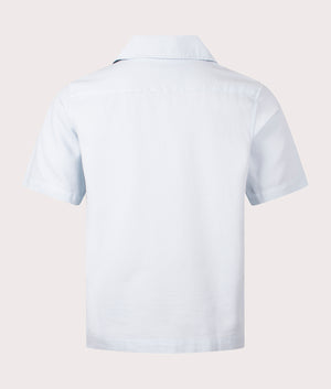Fred Perry Pique Texture Revere Collar Shirt in Light Ice Back Shot at EQVVS