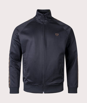 Contrast Tape Track Top in Black/Warm Stone | Fred Perry | EQVVS front shot