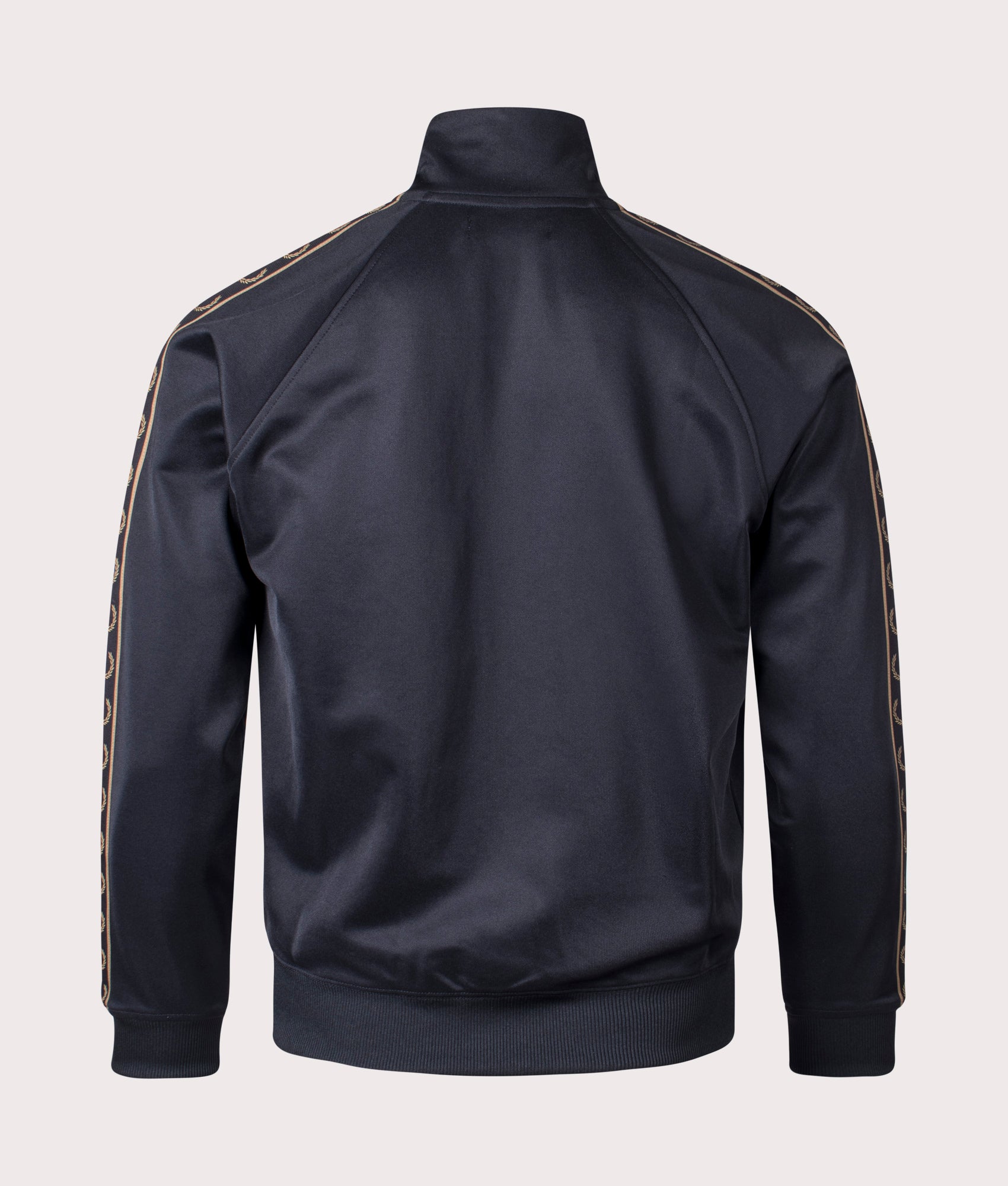 Contrast Tape Track Top in Black/Warm Stone | Fred Perry | EQVVS back shot