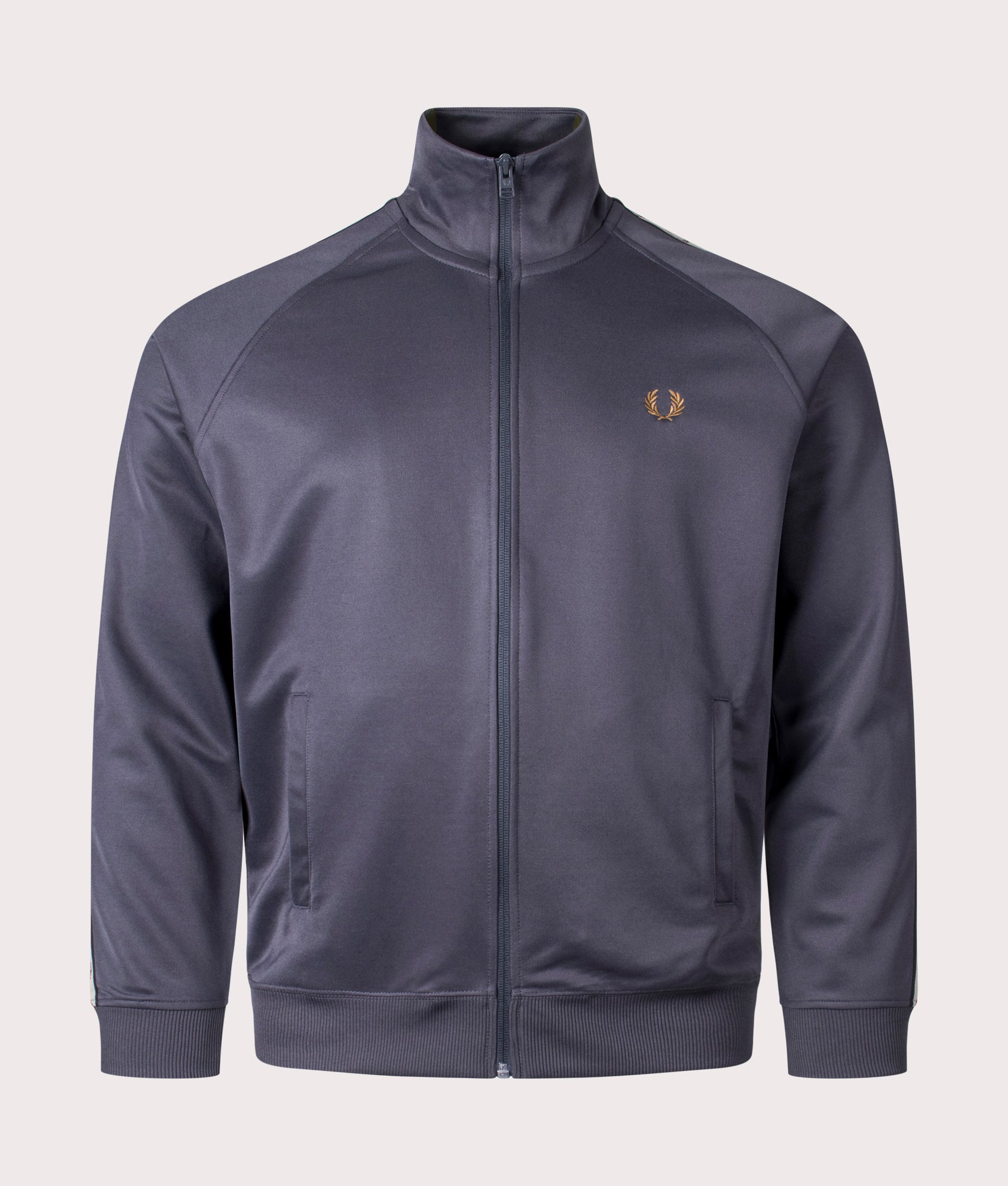Contrast Tape Track Top Anchor Grey Black Fred Perry EQVVS