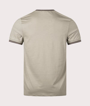 Fred Perry Twin Tipped T-Shirt Warm Grey/Carrington Road Brick Back Shot EQVVS