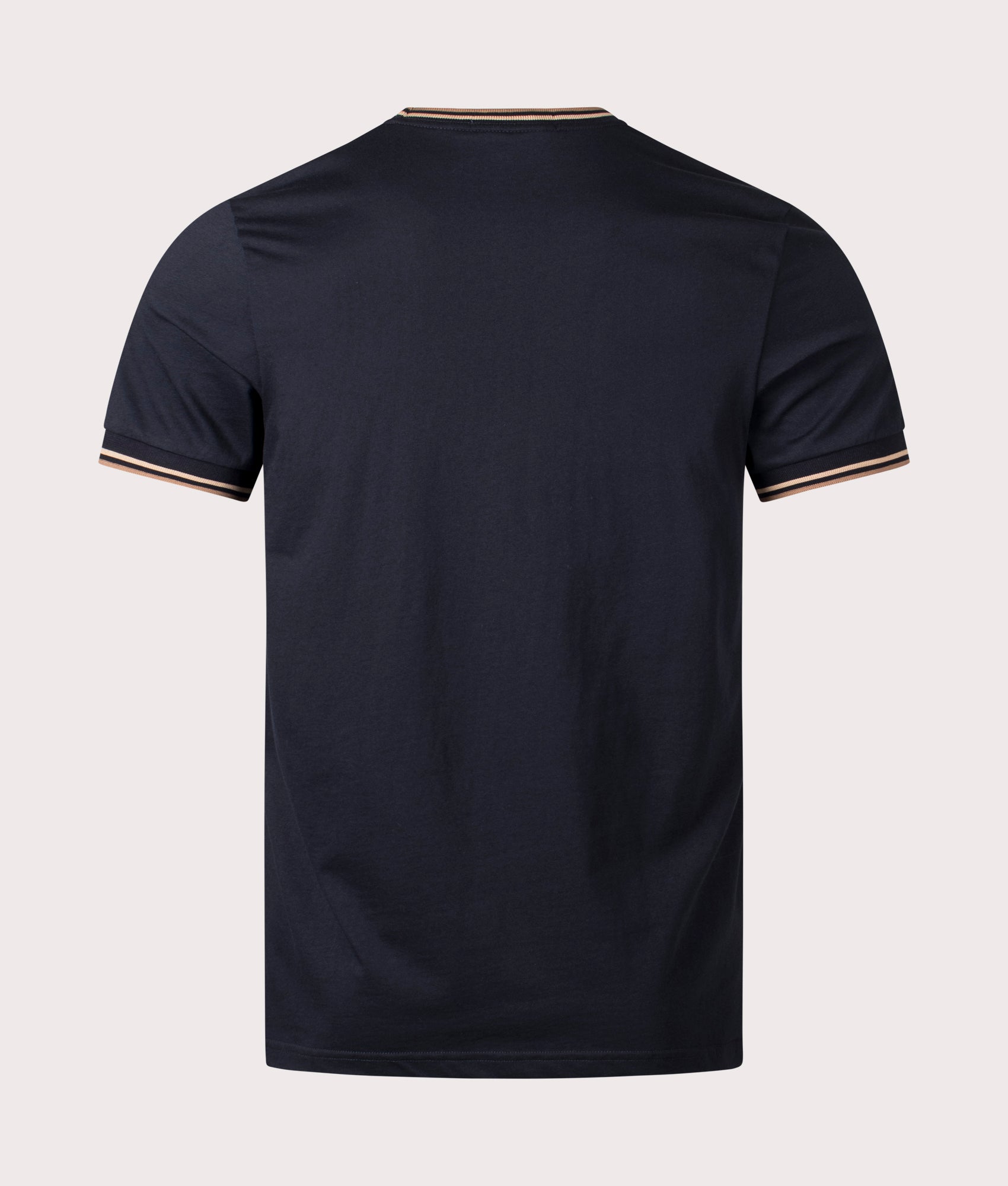 Fred Perry Twin Tipped T-Shirt Black/Warm Stone/Shaded Stone Back Shot EQVVS