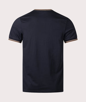 Fred Perry Twin Tipped T-Shirt Black/Warm Stone/Shaded Stone Back Shot EQVVS