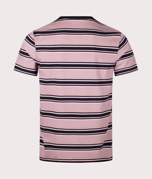 Fed Perry Stripe T-Shirt in Dark Pink/Dusty Rose/Black Back Shot EQVVS