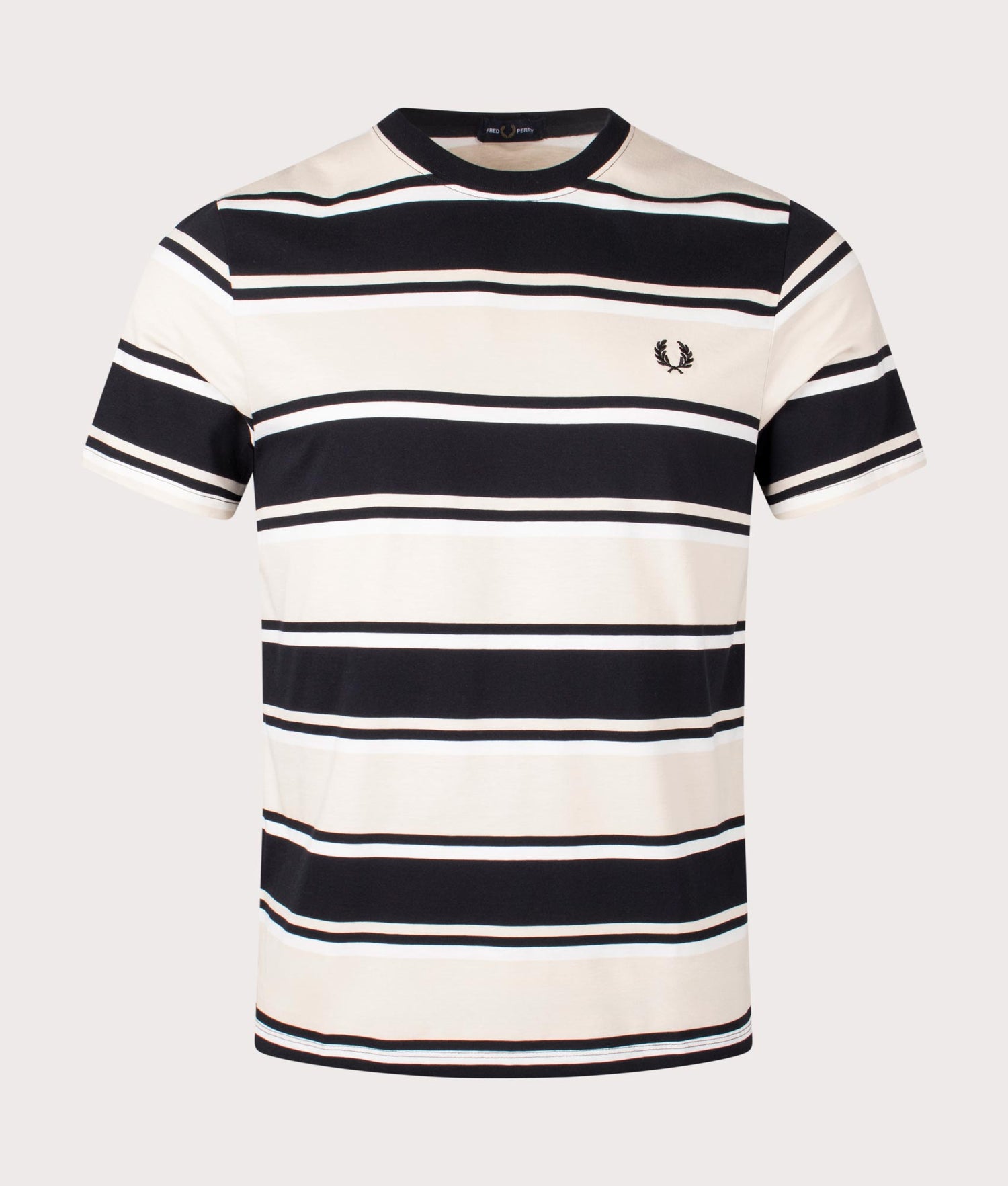 Bold Stripe T-Shirt Oatmeal/Black | Fred Perry | EQVVS 