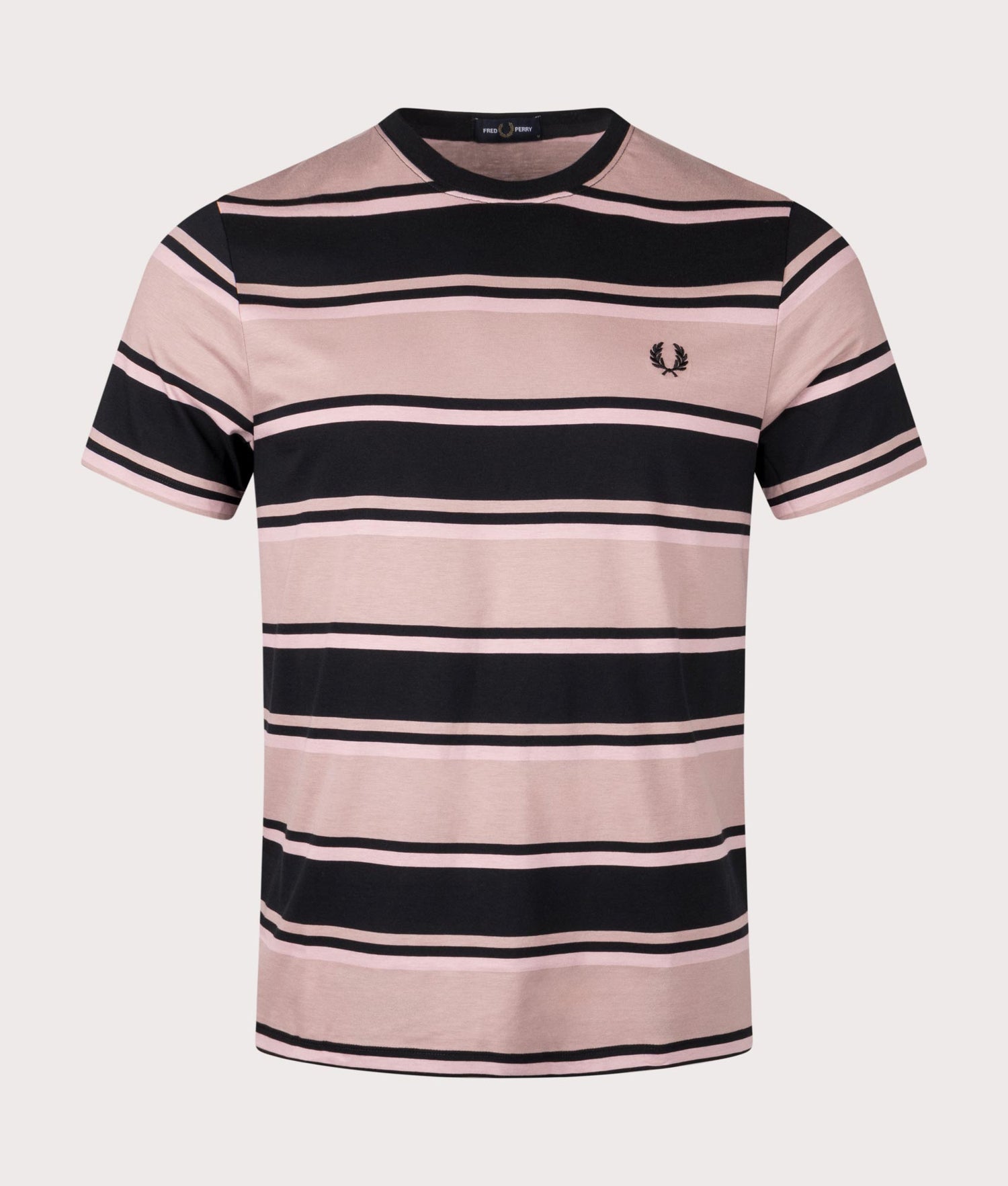 Bold Stripe T-Shirt Dark Pink/Dusty Rose/Black | Fred Perry | EQVVS