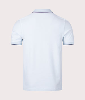 Fred Perry Crepe Pique Zip Neck Polo Shirt Light Ice Back Shot EQVVS