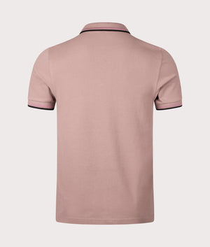 Twin Tipped Polo Shirt in Dark Pink by Fred Perry. EQVVS Back Angle Shot.