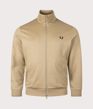 Fred Perry Tape Detail Track Top in Warm Stone Front Shot EQVVS