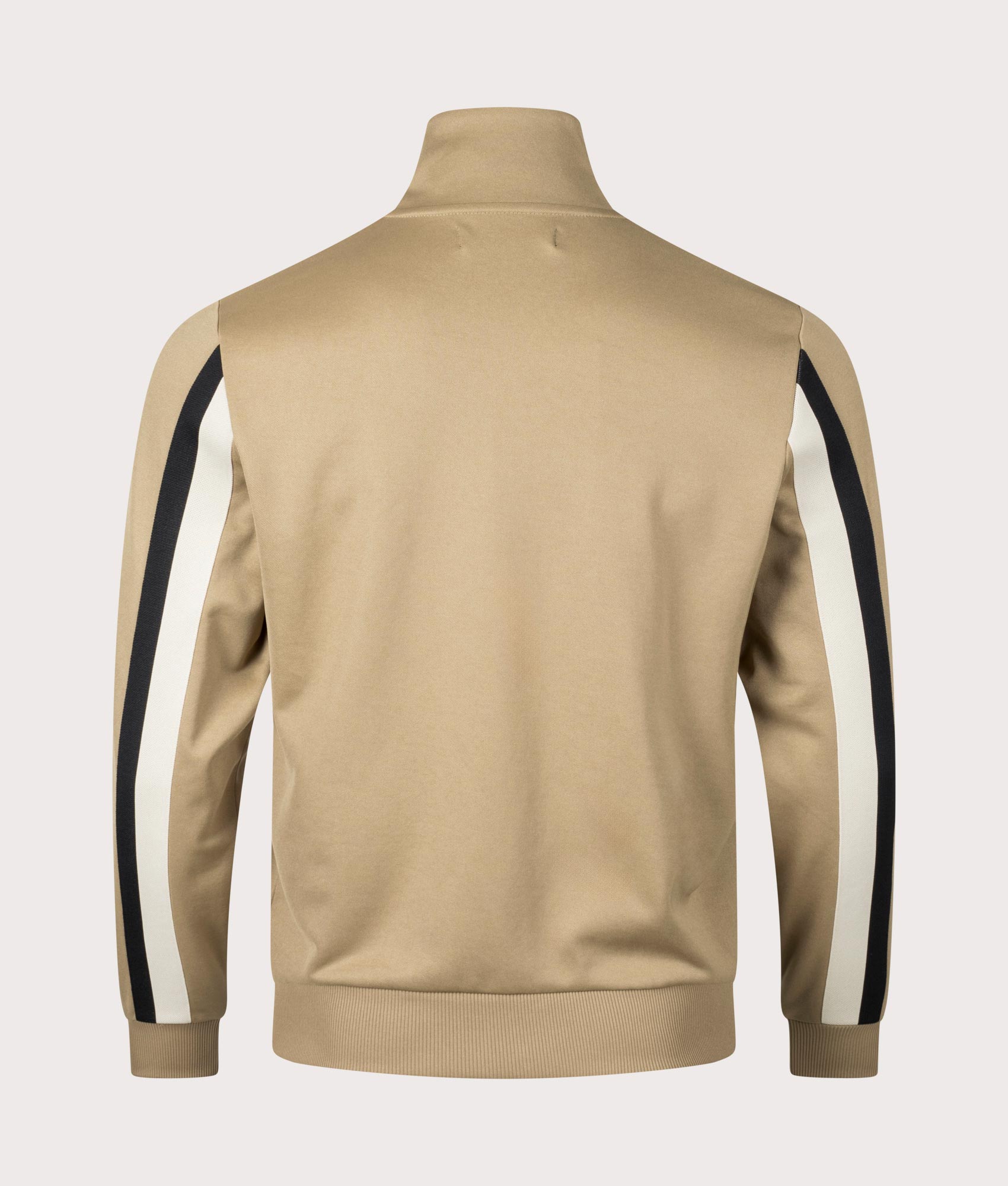Fred Perry Tape Detail Track Top in Warm Stone Black Shot EQVVS
