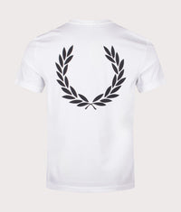 Fred Perry Rear Powder Laurel White Graphic T-Shirt | EQVVS