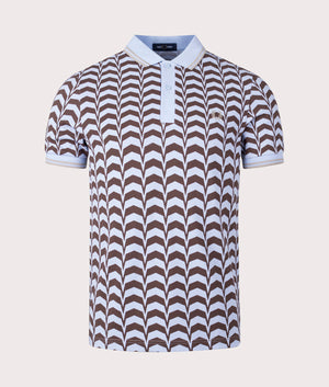 Fred Perry Bold Print Fred Perry Polo Shirt Light Smoke Front Shot EQVVS