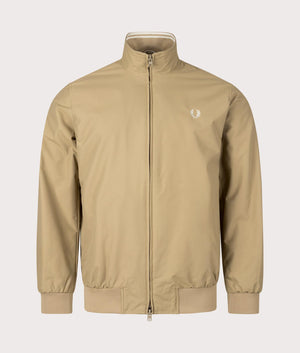 Fred Perry Brentham Jacket in Warm Stone Front Shot EQVVS 