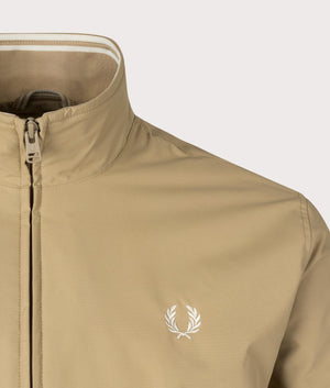 Fred Perry Brentham Jacket in Warm Stone Detail Shot EQVVS 