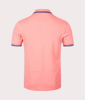 Twin Tipped Fred Perry Shirt in Coral Heat by Fred Perry. EQVVS Back Angle Shot.