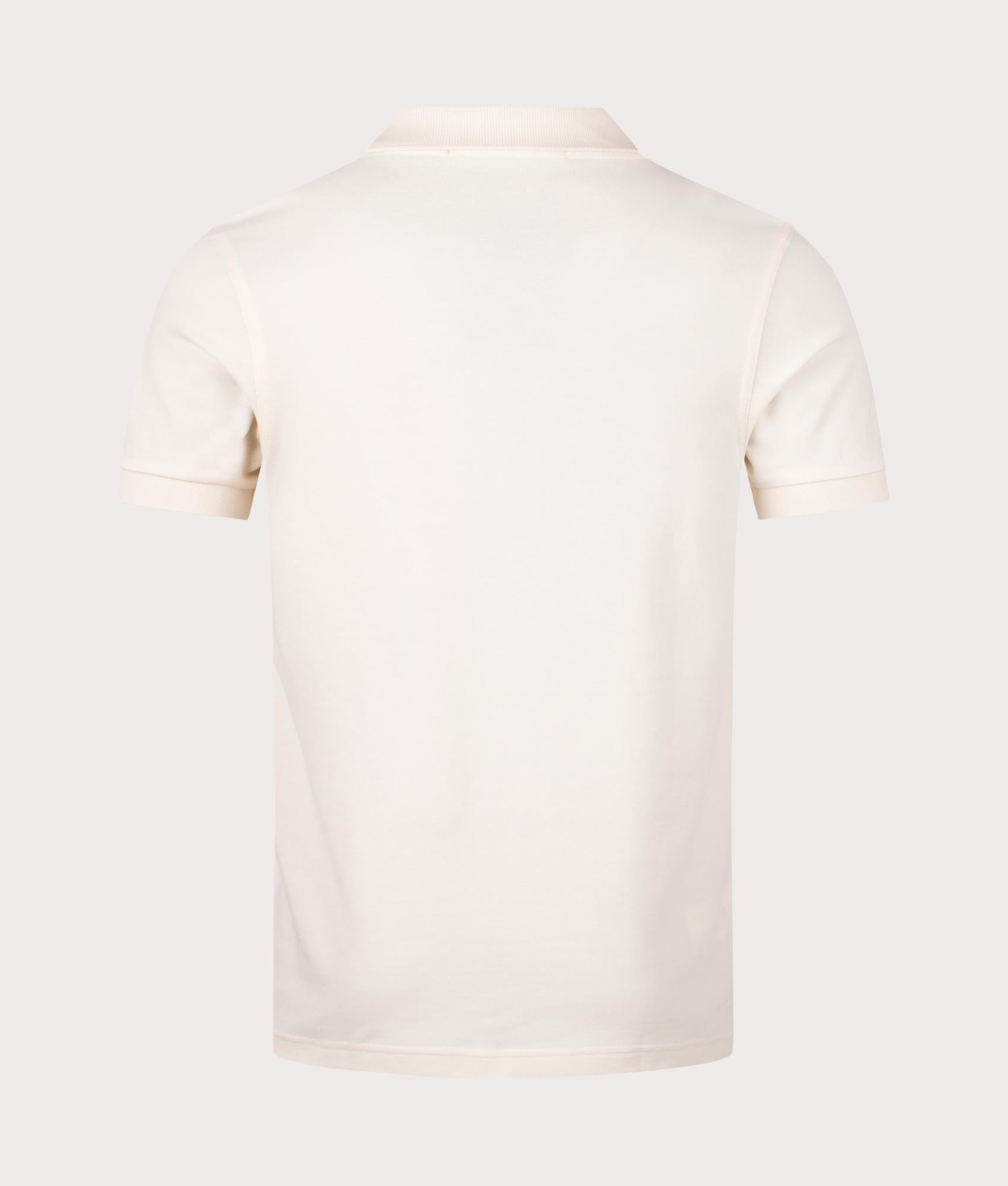 Plain Fred Perry Polo Shirt in Ecru. EQVVS Back Angle Shot.