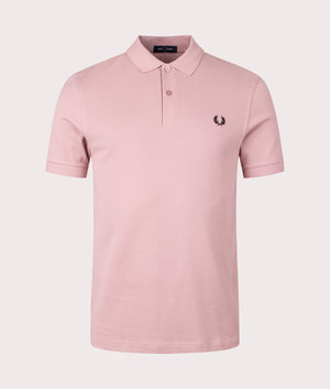 Plain Fred Perry Shirt in Dusty Rose Pink by Fred Perry. EQVVS Front Angle Shot.
