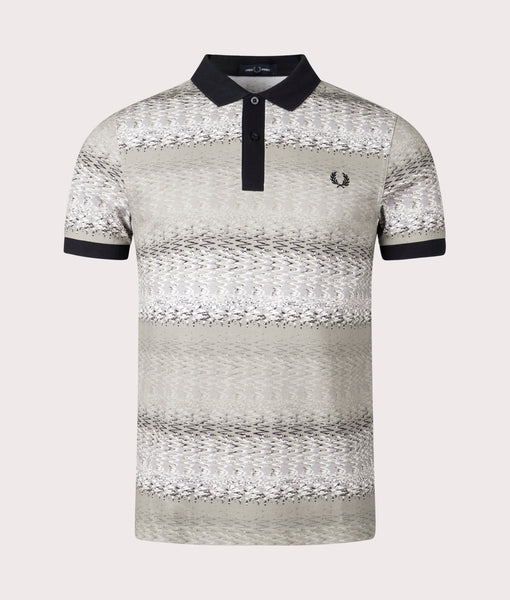 Subculture Waves Polo Shirt Warm Grey | Fred Perry | EQVVS