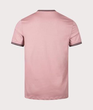 Twin Tipped T-Shirt in Dusty Rose Pink by Fred Perry. EQVVS Back Angle Shot.
