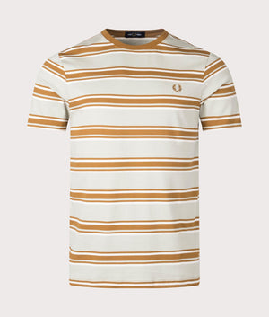 Stripe T-Shirt in Slkpea by Fred Perry. EQVVS Front Angle Shot. 