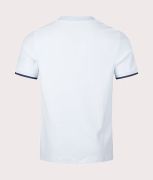 Tipped Cuff Pique T-Shirt in Light Ice by Fred Perry. EQVVS Back Angle Shot.