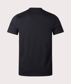 Fred Perry Embroidered T-Shirt in Black with Blue Branding on the Chest. 100% Cotton Back Shot at EQVVS