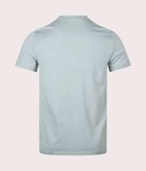 Fred Perry Embroidered T-Shirt in Silver Blue, 100% Cotton Back Shot at EQVVS