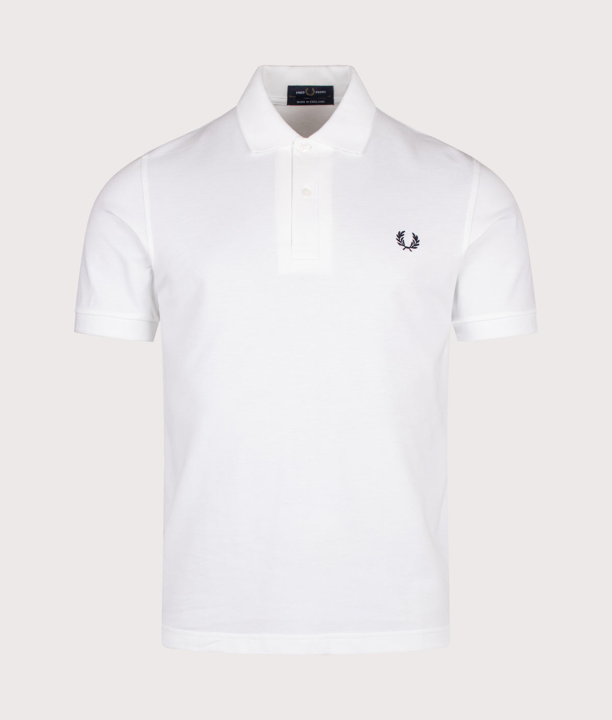 Fred Perry Regular Fit The Fred Perry Shirt in White at EQVVS Menswear. Front shot.