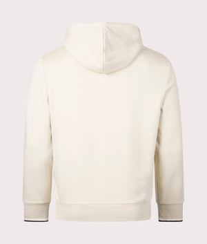 Fred Perry Tipped Hooded Sweatshirt Oatmeal and Black Back Shot EQVVS